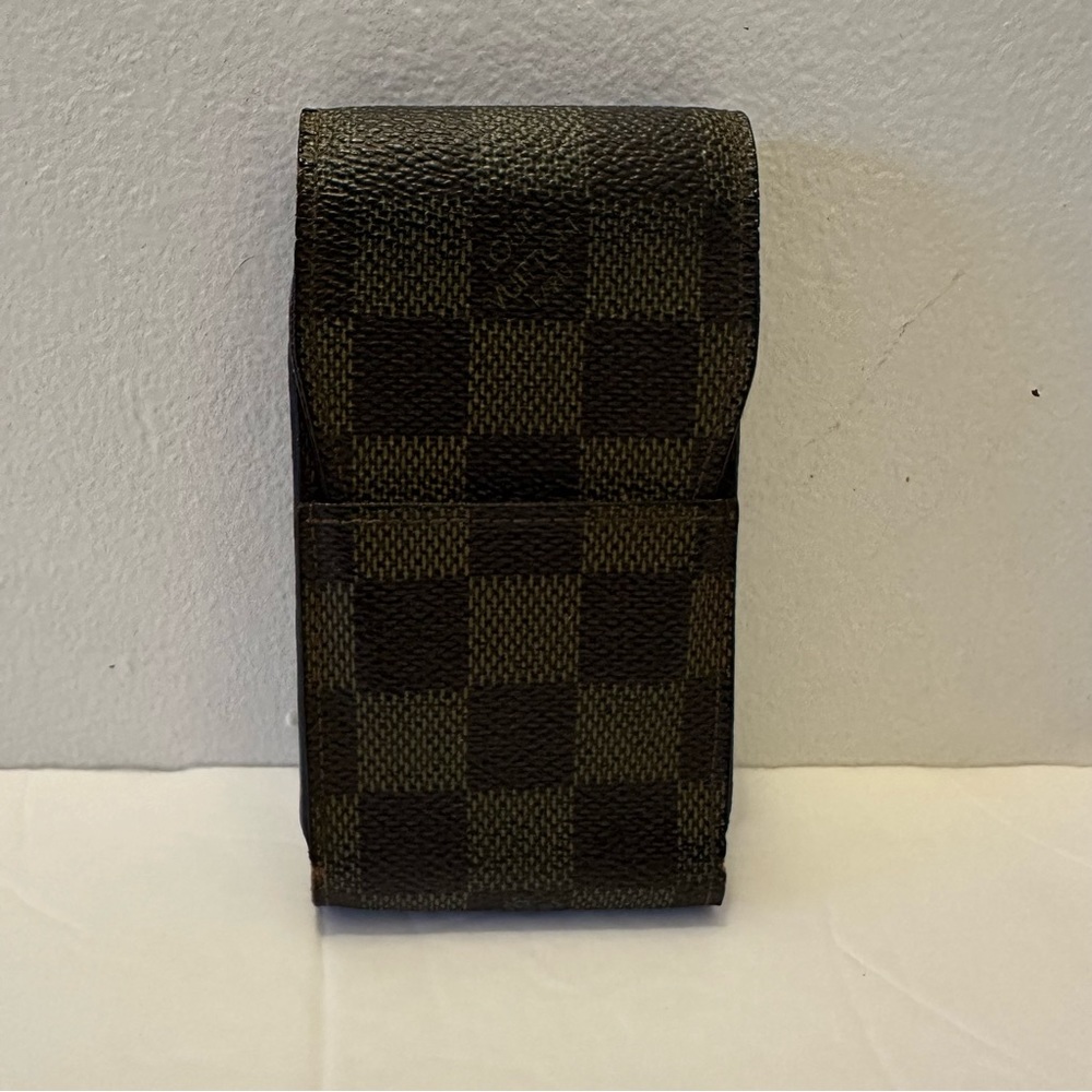 Louis Vuitton Etui Cigarette Card/Makeup/Tampon Case Damier Ebene Leather